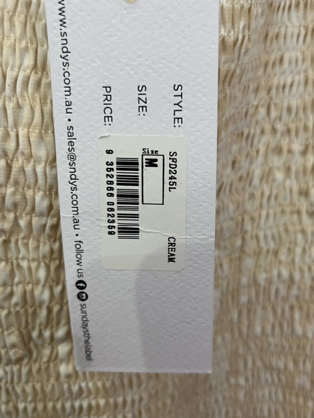 SNDYS Courtney Smocked Midi Dress - Cream, Size 6 - Picture 10 of 11